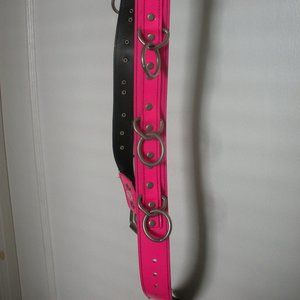 Neon Pink PVC Belt w/ Silver Rings